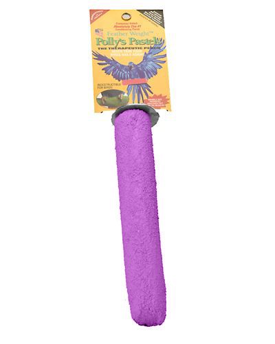 Vibrant LG Pastel Pedicure Perch by Polly's, designed to naturally trim bird nails and beaks with a comfy, varied shape.