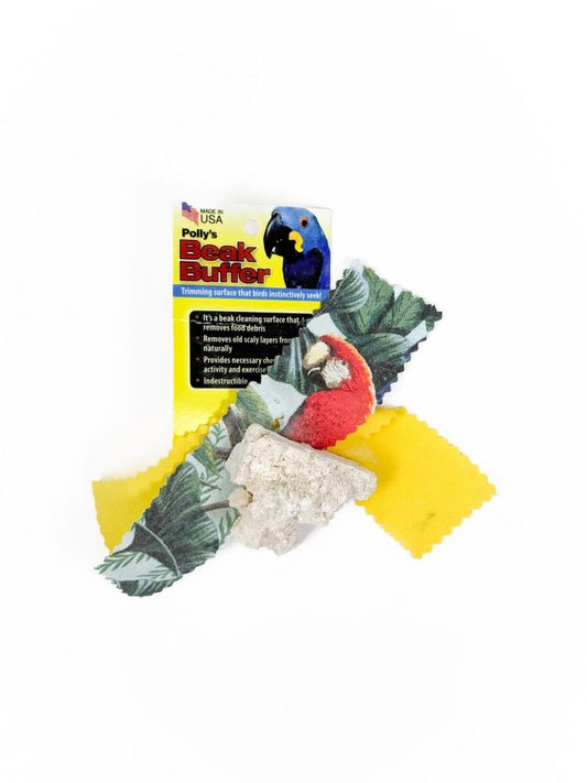 Polly's Beak Buffer Stone in small size, made of natural fossilized coral, perfect for bird beak maintenance and chewing.